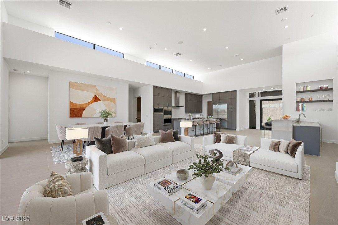 Dining room, Interior, Kitchen, Living room, Recessed Lighting, Stainless Steel Appliances