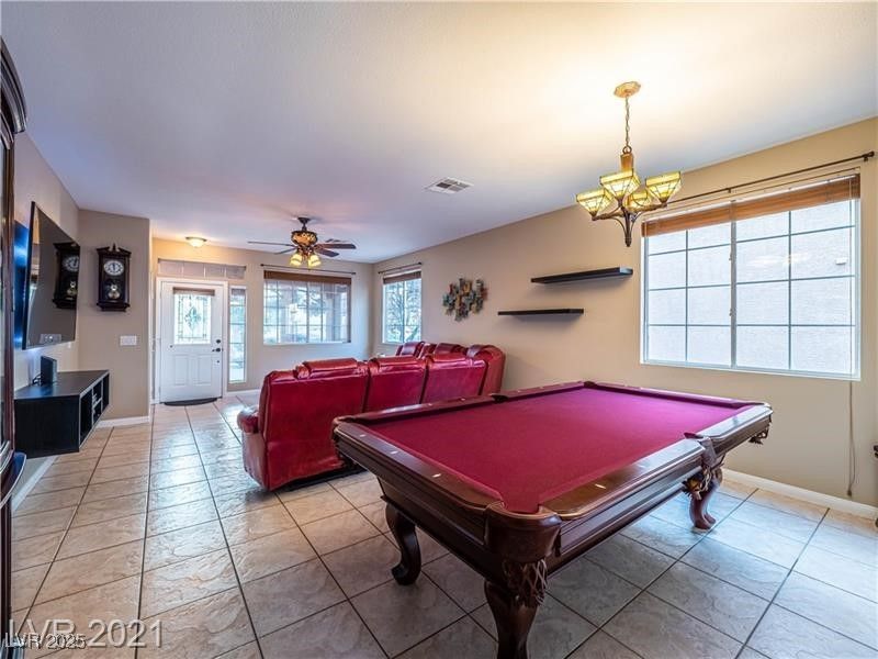 Billiard Table, Chandelier, Game Room, Interior, Living room