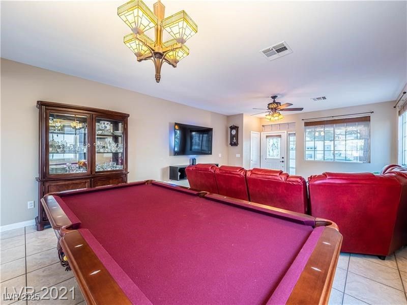 Billiard Table, Chandelier, Game Room, Interior, Living room