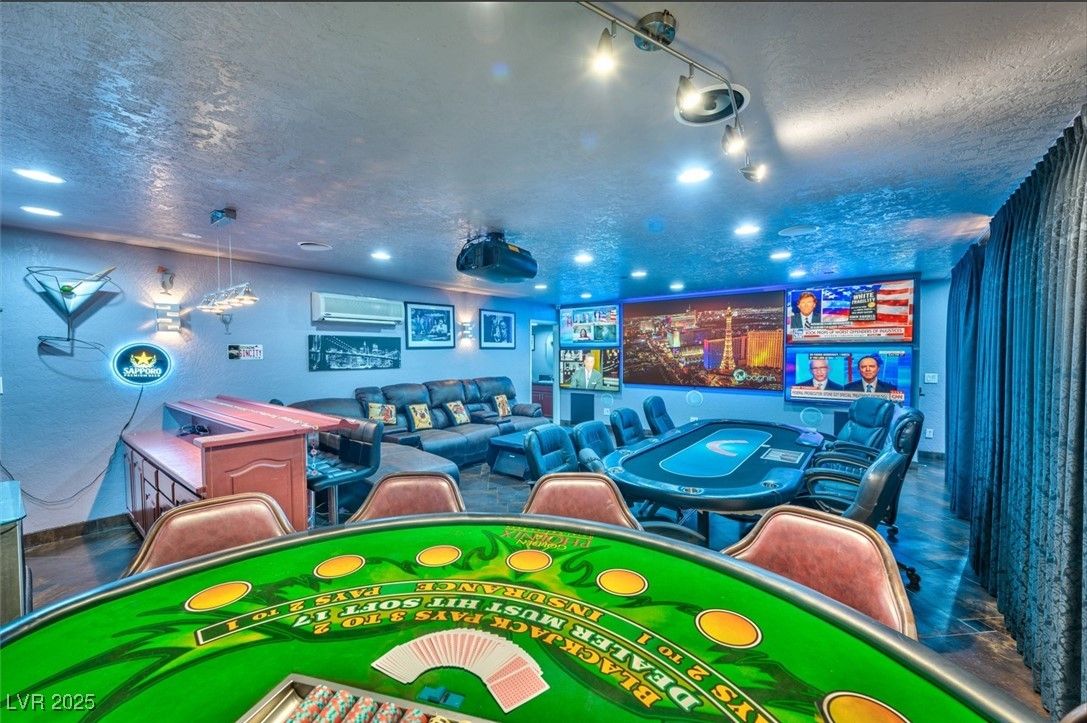 Home Theatre Room, Game Room, Interior, Projection Screen, Recessed Lighting