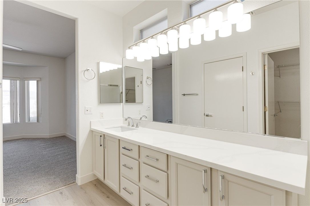 Bathroom, Dual Sink Vanities, Interior, Wood Texture Flooring