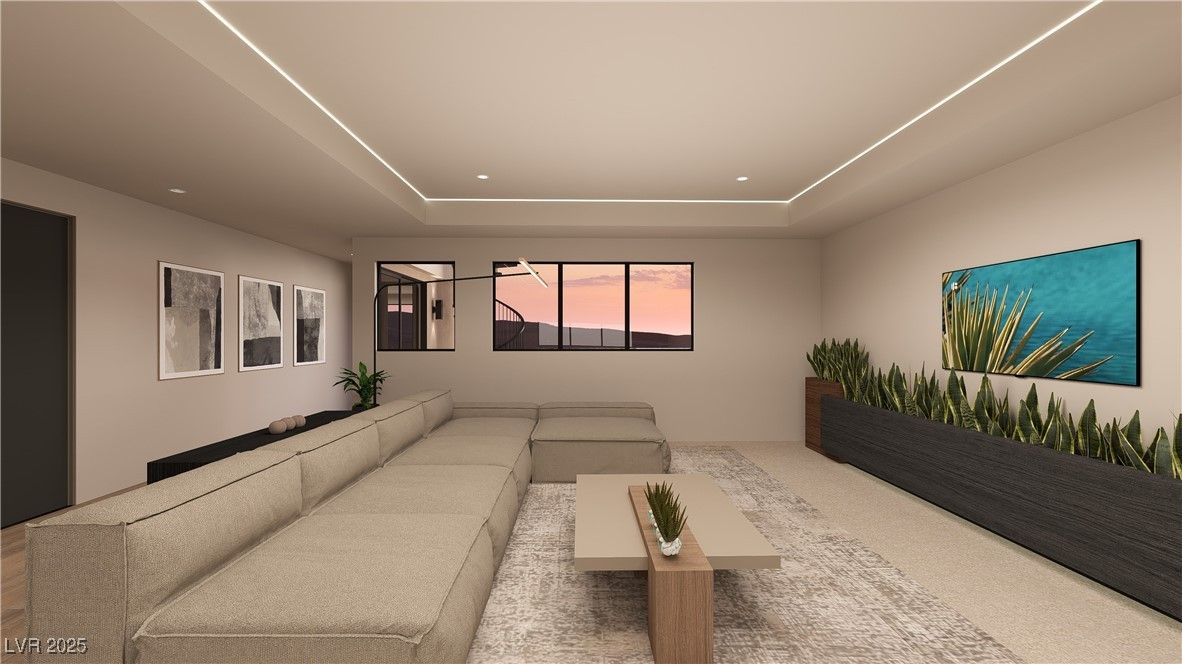 Interior, Living room, Recessed Lighting