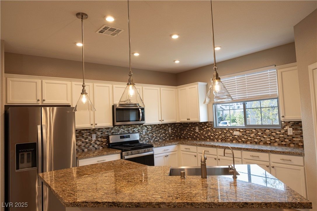 Interior, Kitchen, Pendant Lights, Recessed Lighting, Stainless Steel Appliances