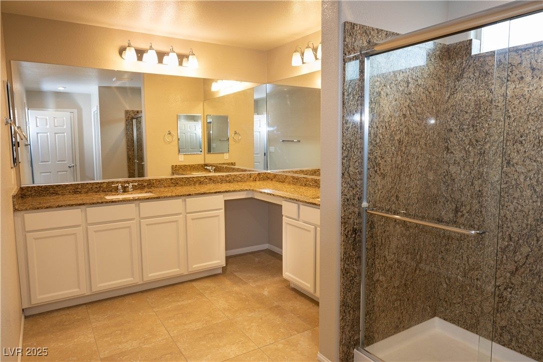 Bathroom, Dual Sink Vanities, Glass Shower, Interior