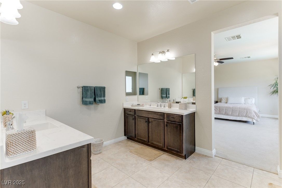 Bathroom, Bedroom, Dual Sink Vanities, Interior, Recessed Lighting