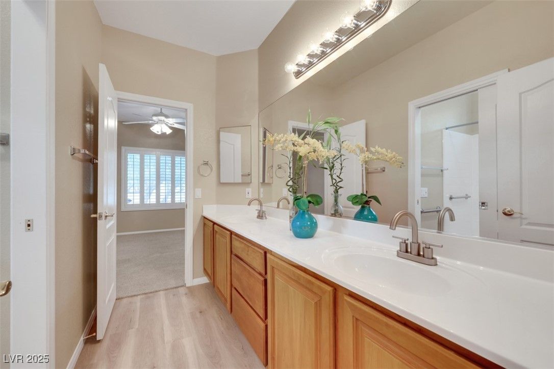 Bathroom, Dual Sink Vanities, Interior, Wood Texture Flooring