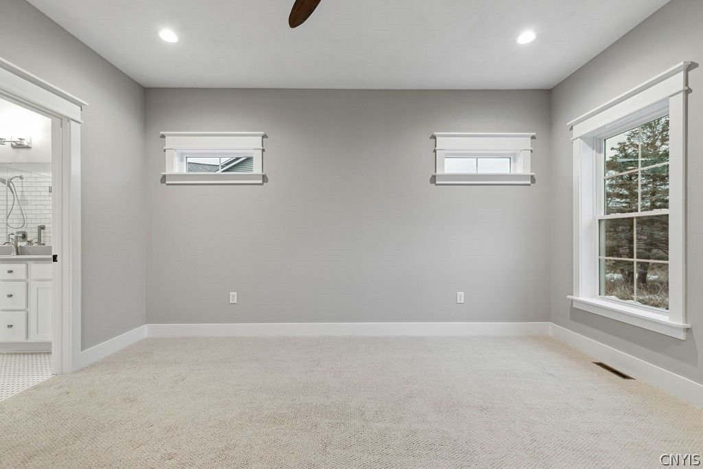 Bathroom, Empty room, Interior, Recessed Lighting