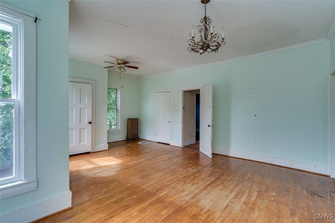 Chandelier, Empty room, Interior, Wood Texture Flooring