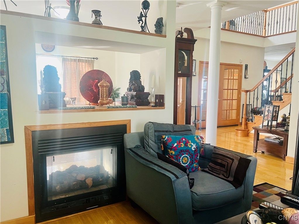 Fireplace, Interior, Wood Texture Flooring