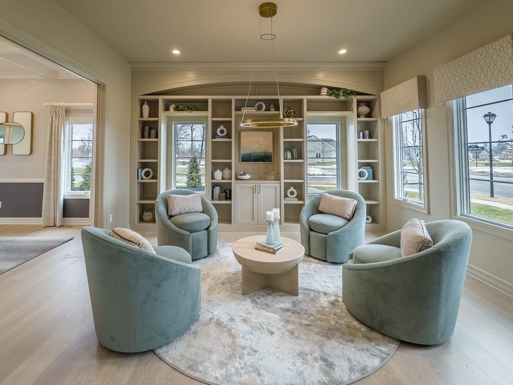 Interior, Living room, Pendant Lights, Recessed Lighting, Wood Texture Flooring