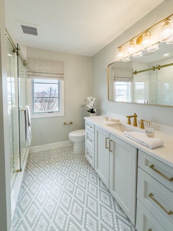Bathroom, Dual Sink Vanities, Glass Shower, Interior