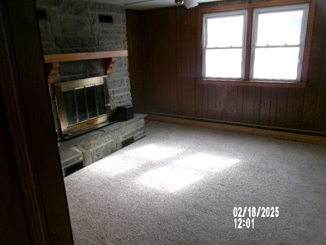 Empty room, Fireplace, Interior