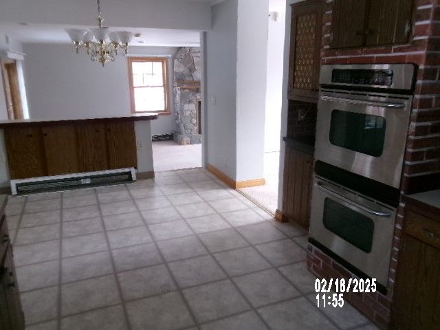 Chandelier, Interior, Kitchen, Stainless Steel Appliances