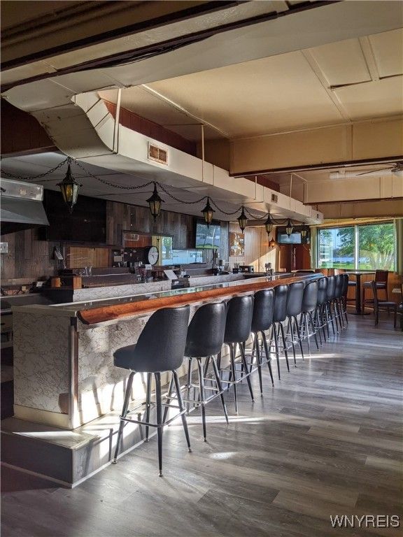 Interior, Kitchen, Pendant Lights, Wood Texture Flooring