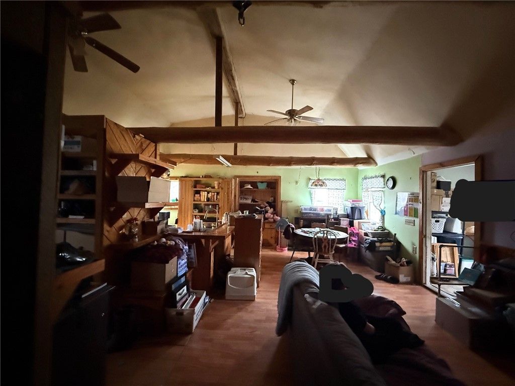 Dining room, Interior, Living room, Pendant Lights, Wooden Beams, Wood Texture Flooring