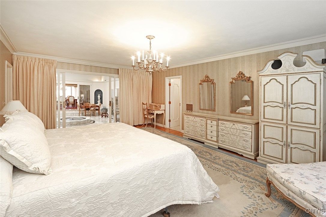 Bedroom, Chandelier, Interior
