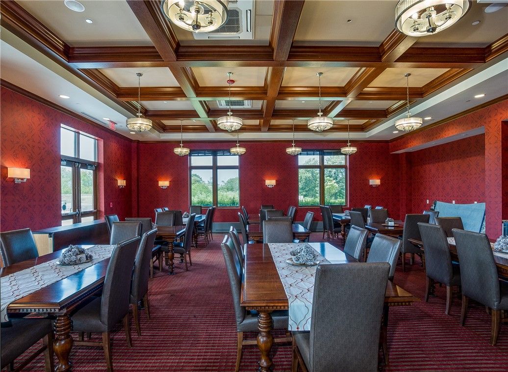 Dining room, Interior, Pendant Lights, Recessed Lighting, Wooden Beams