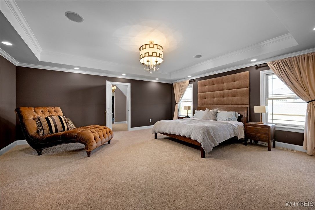 Bedroom, Chandelier, Interior, Recessed Lighting