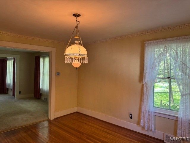 Empty room, Interior, Pendant Lights, Wood Texture Flooring