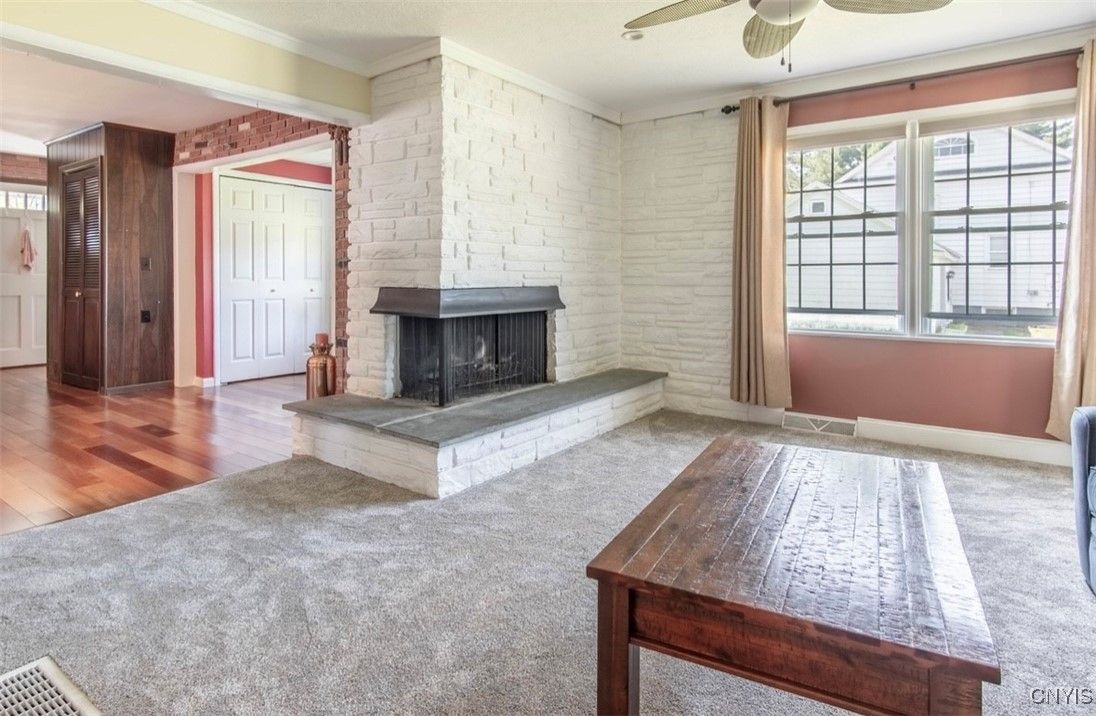 Fireplace, Interior, Stone Walls, Wood Texture Flooring