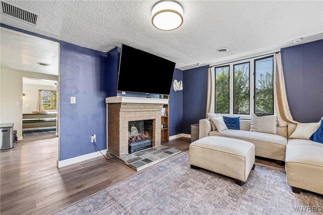Fireplace, Interior, Living room, Wood Texture Flooring