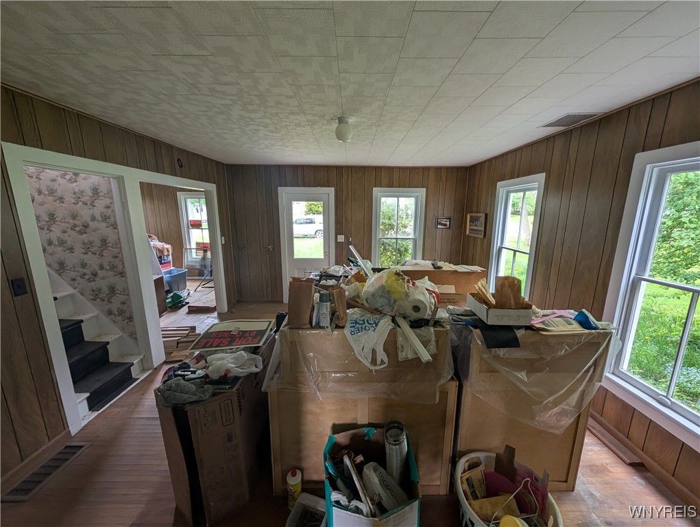 Dining room, Interior, Wood Texture Flooring, Wooden Walls