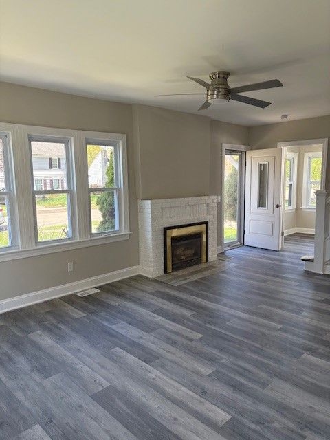 Empty room, Fireplace, Interior, Wood Texture Flooring