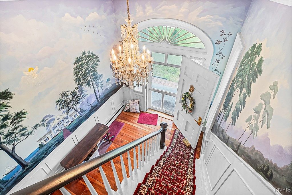 Chandelier, Interior, Wood Texture Flooring