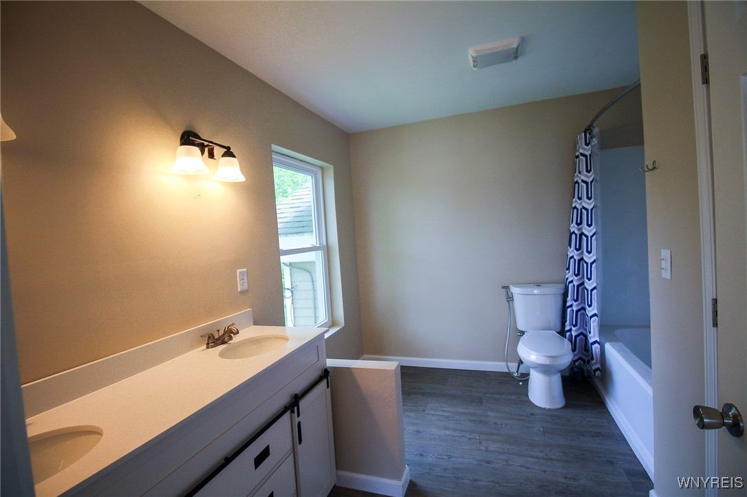 Bathroom, Dual Sink Vanities, Interior, Wood Texture Flooring