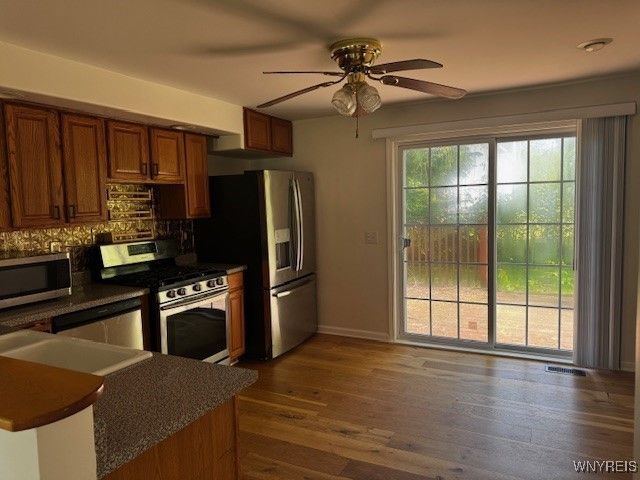 Interior, Kitchen, Stainless Steel Appliances, Wood Texture Flooring