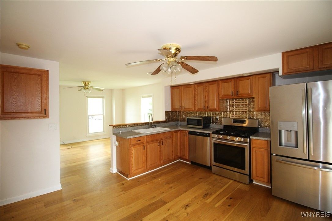 Interior, Kitchen, Stainless Steel Appliances, Wood Texture Flooring