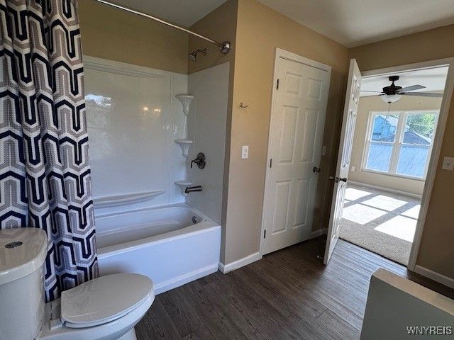 Bathroom, Glass Shower, Interior, Wood Texture Flooring