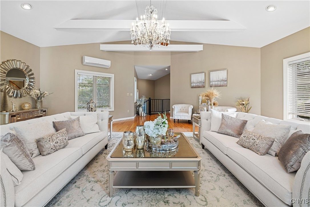 Chandelier, Interior, Living room, Recessed Lighting, Wood Texture Flooring