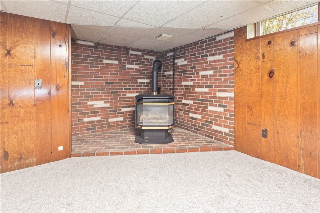 Empty room, Fireplace, Interior, Stone Walls, Wooden Walls