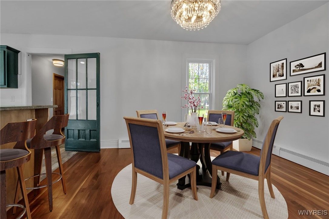 Chandelier, Dining room, Interior, Wood Texture Flooring