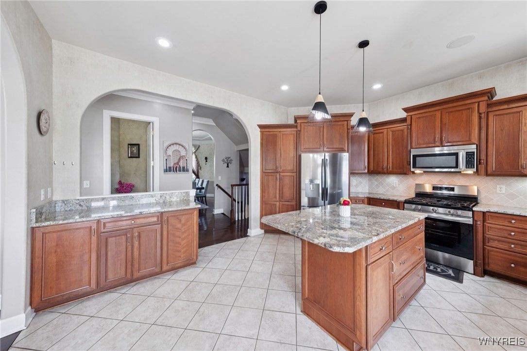 Interior, Kitchen, Pendant Lights, Recessed Lighting, Stainless Steel Appliances
