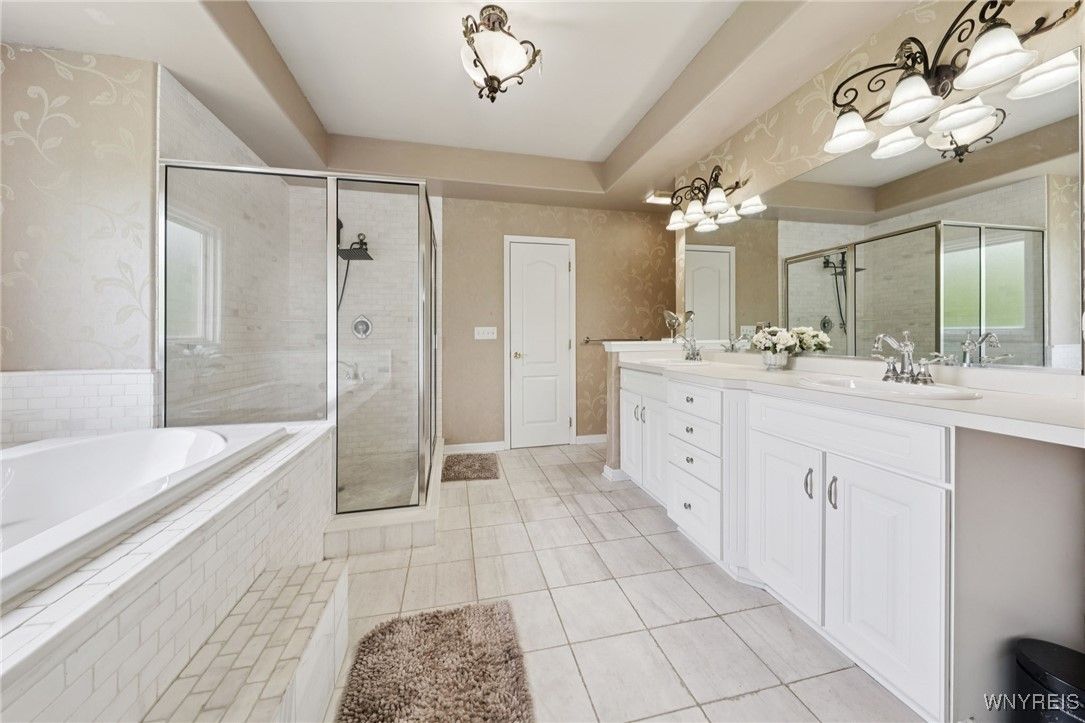 Bathroom, Dual Sink Vanities, Glass Shower, Interior