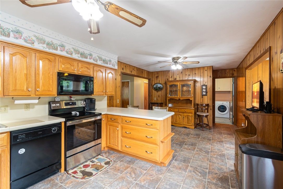 Interior, Kitchen, Washer, Wooden Walls