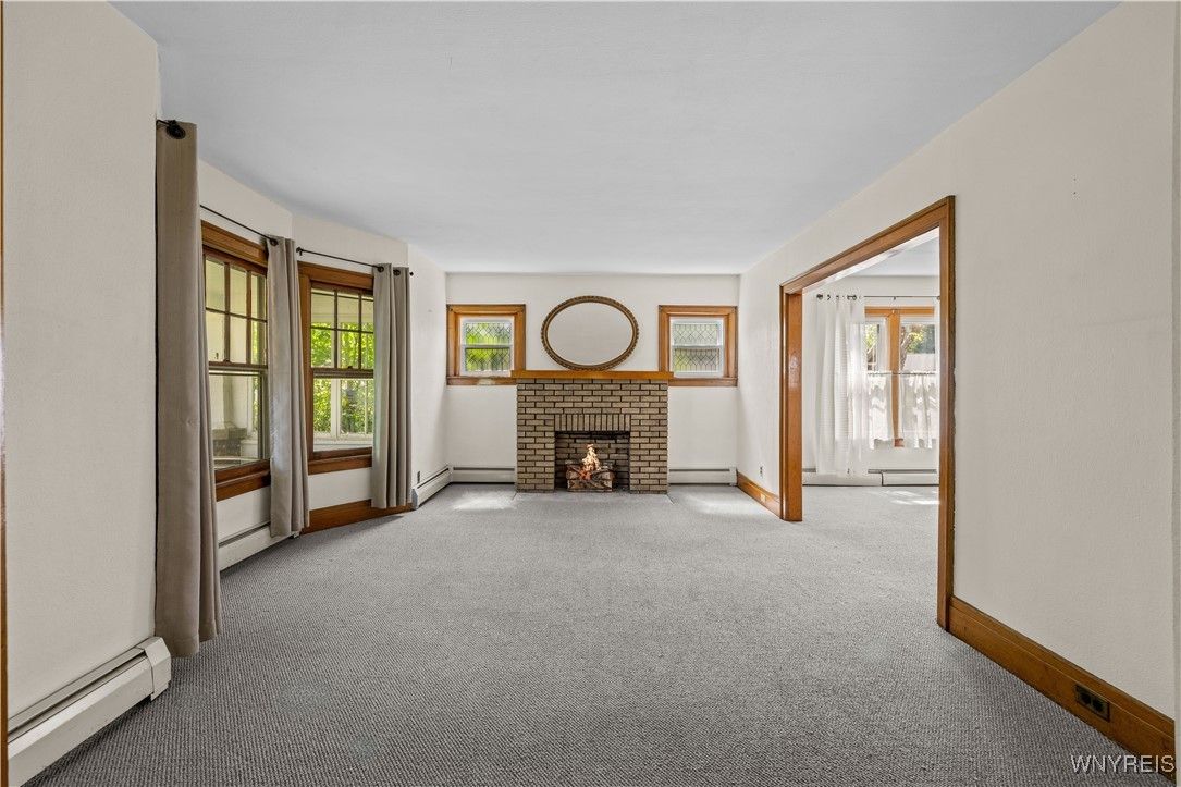 Empty room, Fireplace, Interior