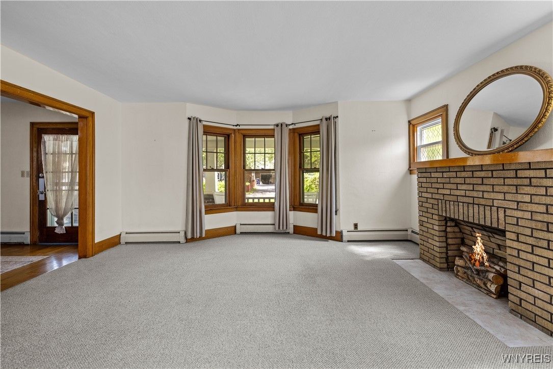 Empty room, Fireplace, Interior