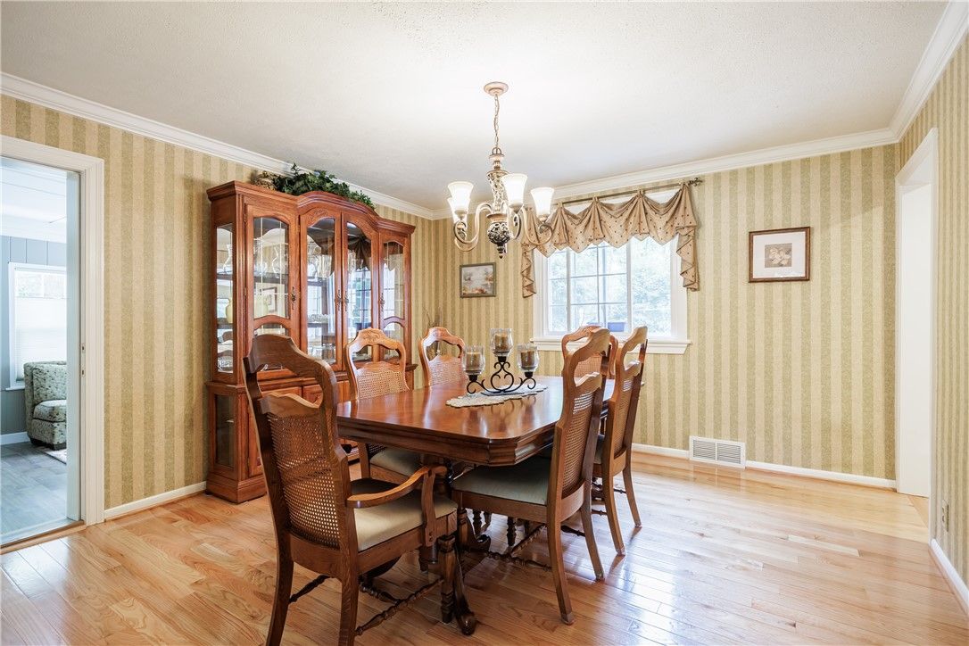 Chandelier, Dining room, Interior, Wood Texture Flooring