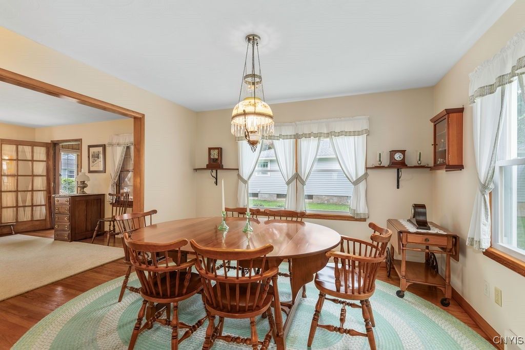 Chandelier, Dining room, Interior, Wood Texture Flooring