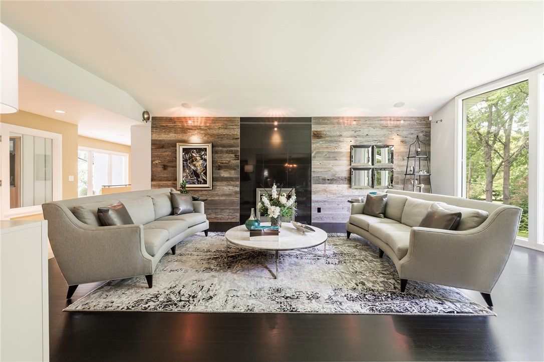 Fireplace, Interior, Living room, Stone Walls, Wood Texture Flooring