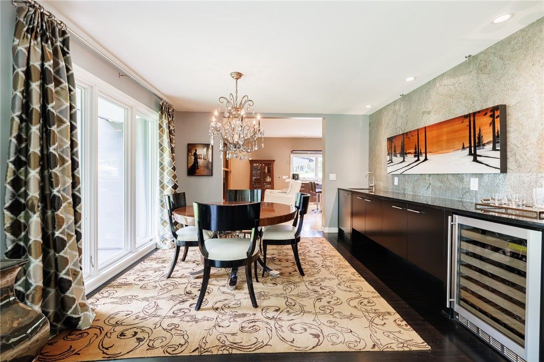 Chandelier, Dining room, Interior, Recessed Lighting, Wood Texture Flooring
