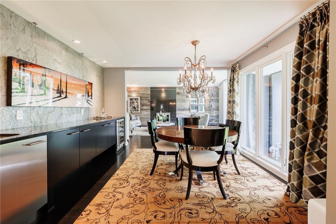 Chandelier, Dining room, Interior, Kitchen, Recessed Lighting, Wood Texture Flooring