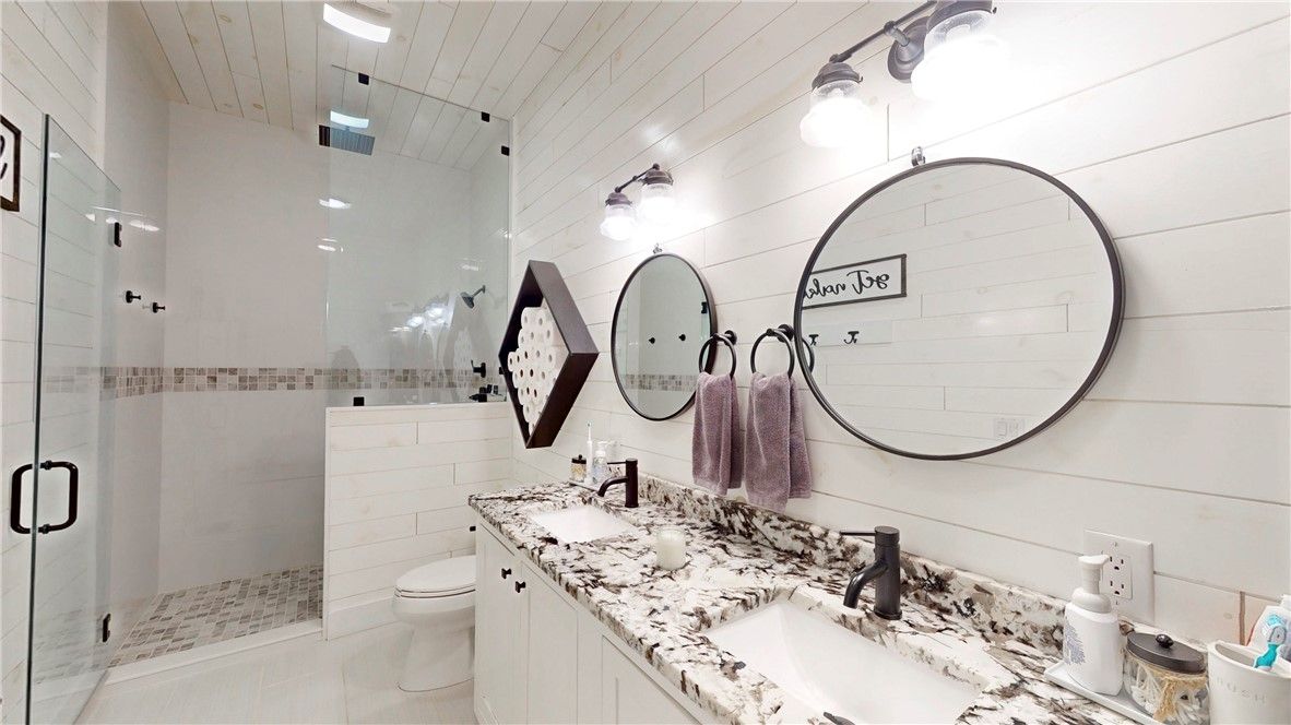 Bathroom, Dual Sink Vanities, Glass Shower, Interior