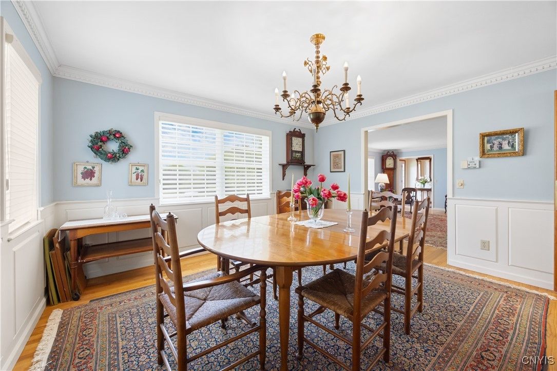 Chandelier, Dining room, Interior, Wood Texture Flooring
