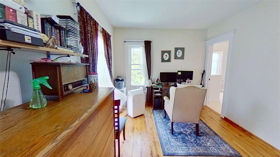 Fireplace, Home Office, Interior, Wood Texture Flooring