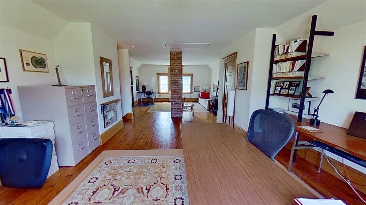 Fireplace, Home Office, Interior, Wood Texture Flooring