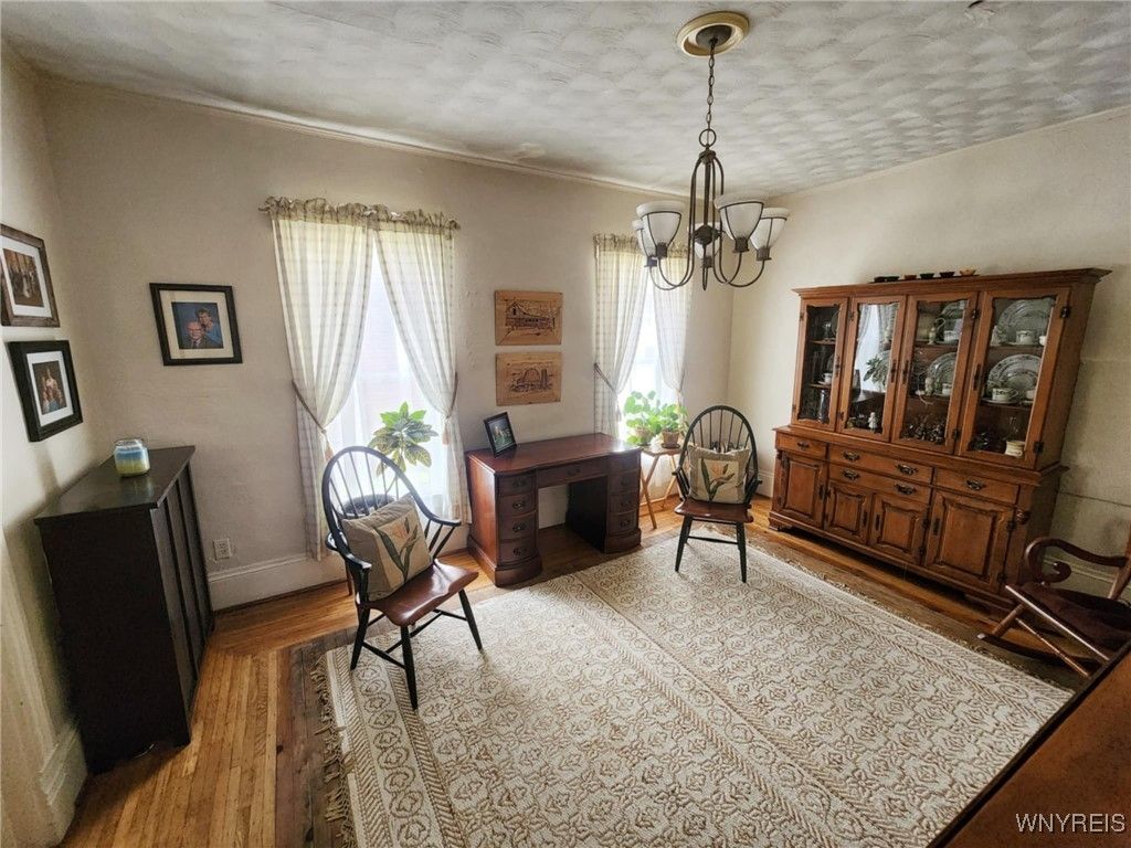 Chandelier, Home Office, Interior, Wood Texture Flooring